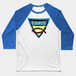 Ichthys Shield Version 1 Baseball T-Shirt